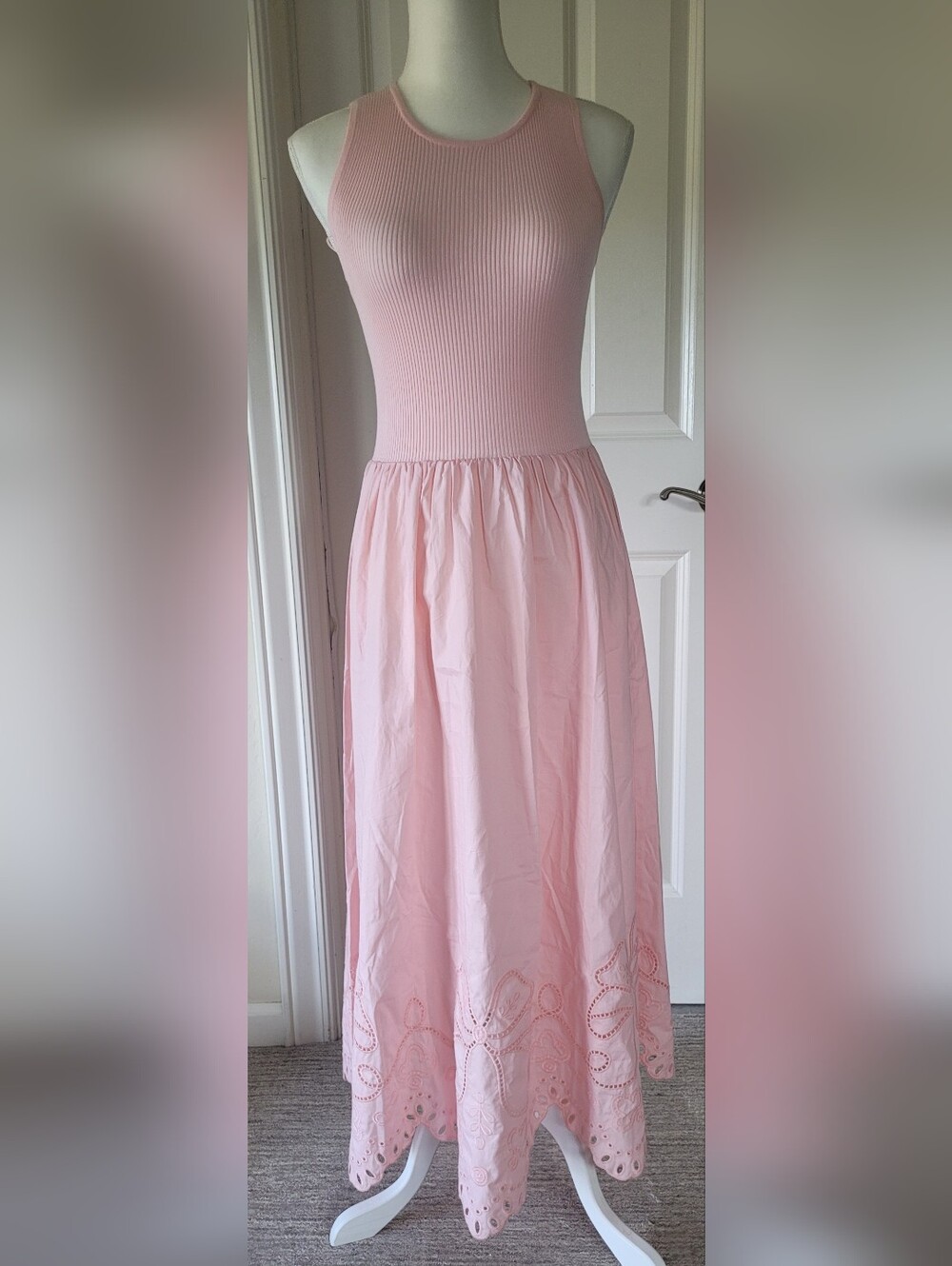 NWOT Moon River Sleeveless Tank Light Pink Maxi Skirt Dress